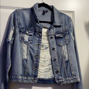 Ripped jean jacket like new